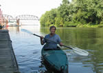 Author in new kayak